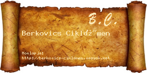 Berkovics Ciklámen névjegykártya